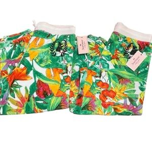 NEW! Juicy Couture Girls Terrycloth Tropical Capris Size Large 14 Twins Sisters